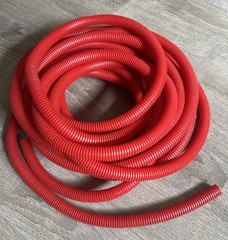 Split Wire Loom Flex Tubing Cable Corrugated Conduit Polyethylene Red 3/4” 35ft
