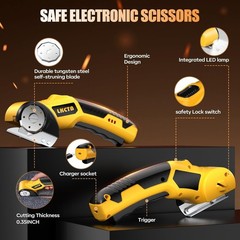 LKCTB Electric Scissors Cardboard Cutter w/ LED, Brushless Motor 3500mAh