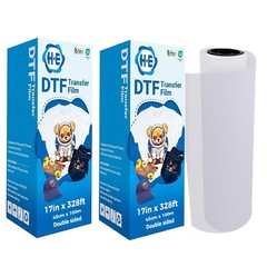 2rolls 17in x 328ft DTF Transfer Film Premium Roll – Double Sided DTF Film