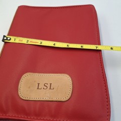 Jon Hart Design Red Coated Canvas 9″ Zippered 3-Ring Binder LSL Monogram