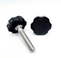 3/8″ Thumb Screw Bolts Black Round Clamping Hand Knob Stainless Steel