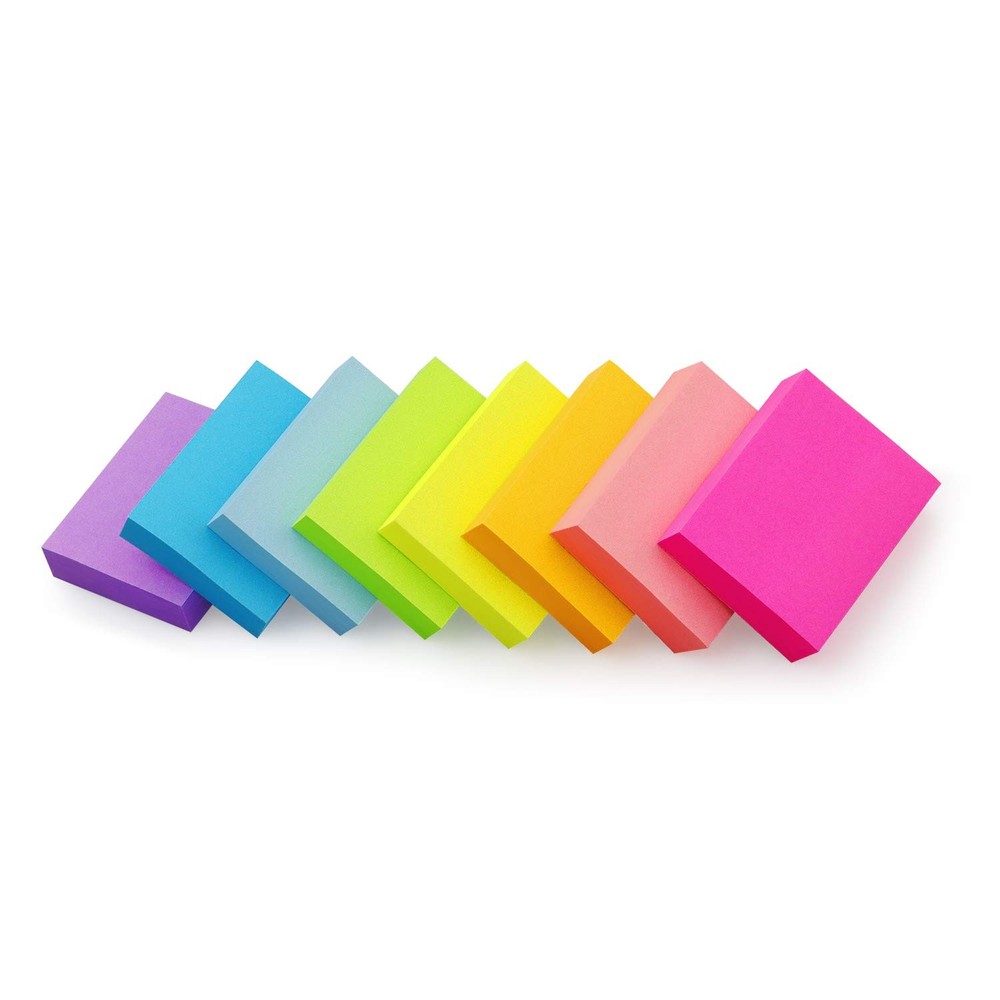 Winner Aura Sticky Notes 1.5×2 inch Bright Colors Self-Stick Pads 8 Pads/Pack