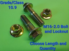 M16-2.0 x(CHOOSE LENGTH & QTY) Class 10.9 Flange Bolts & Lock Nuts Yellow Grade