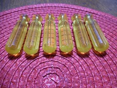 6 Amber/Yellow Blank Screwdriver File Pick Awl Handles 3″ DIY Tool Grips MI USA