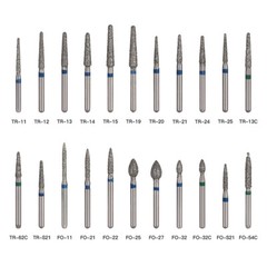 Dental Diamond FG Burs for High Speed Handpiece Friction Grip 1.6mm 100 Types