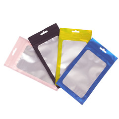 100 Matte Clear & Colored Mylar Foil Flat Reclosable Zip Snack Hang Hole Bags