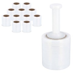 12 Rolls 5″ x 700 ft Clear Hand Wrap Stretch Shrink Film With Handle 120 Ga