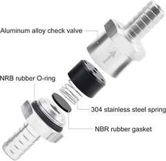 2x 10mm 3/8″ Fuel Line Non-Return One Way Air Fuel Oil Check Valve Diesel Gas
