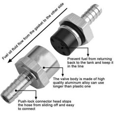4 Pcs 8mm 5/16″ Fuel Non-Return One Way Check Valve Petrol Diesel Oil Aluminum