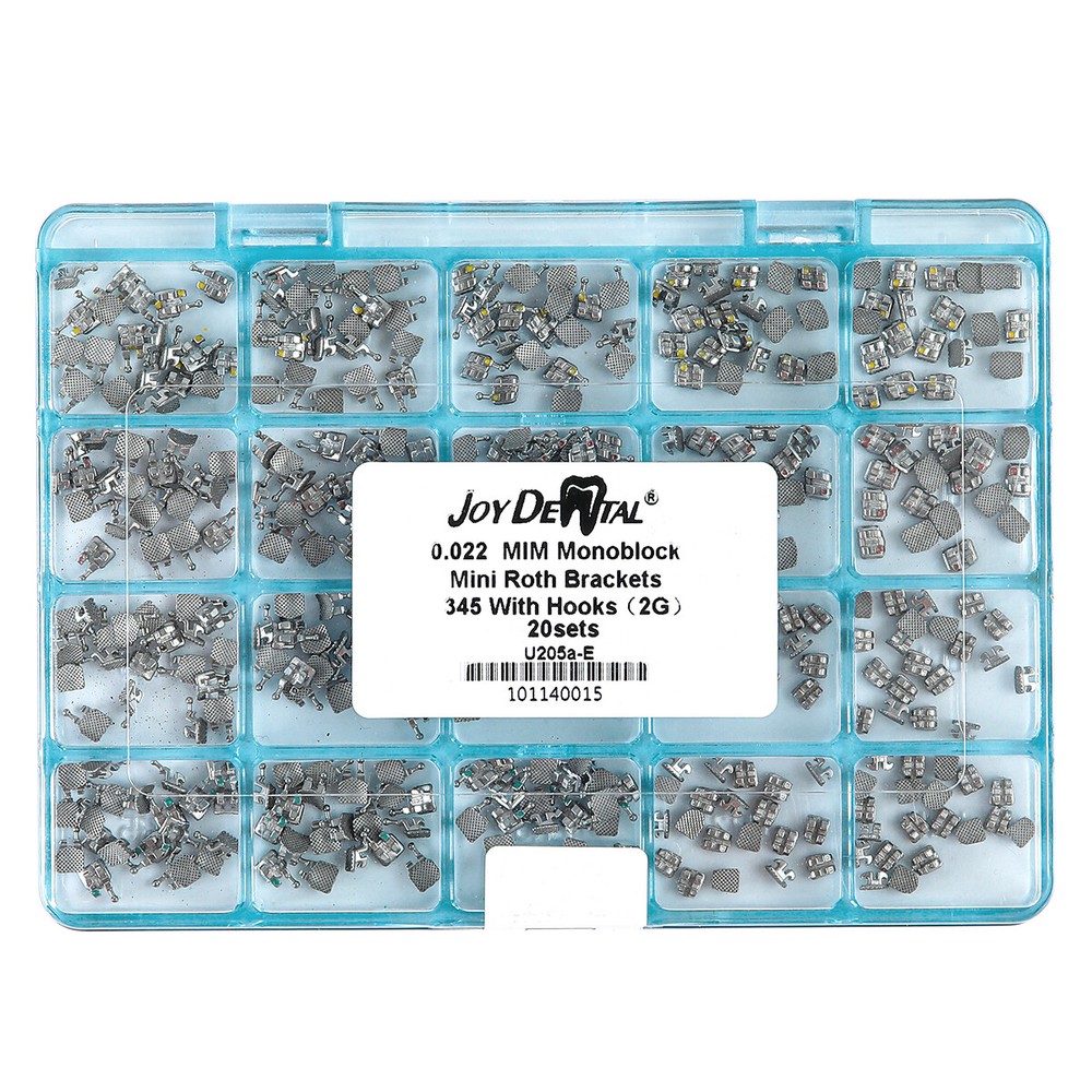 AZDENT Dental Orthodontic MIM Monoblock Brackets Braces Mini Roth/MBT Hooks 345