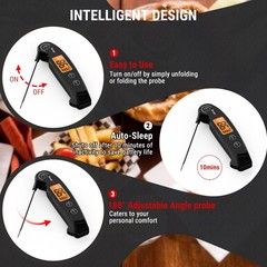 TP605 Instant Read Meat Thermometer for Cooking, Waterproof Digital Food Ther…