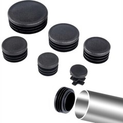 Black Round Plastic Blanking End Cap Caps Tube Pipe Inserts Plug Bung Steel Leg