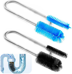 2 Pcs Flexible Drain Pipe Cleaning Brush 36 Extra Long Double Ended Nylon Bris
