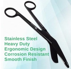 NEW GERMAN 1 Lister Bandage Nurse Scissors – 7.25″ Black Fluoride Coated Color