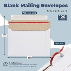 25-200 6.5”X4.5” Proline Rigid Photo Shipping Flats Cardboard Envelope Mailers