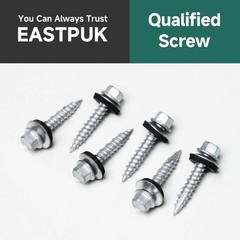 100Pcs x 1 Inch Hex Head Metal Roofing Screws, Hex Head Metal Roof Screws wit…