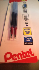 2×3 Pentel EnerGel Pen Refill Metal Tip Liquid Gel Ink BLUE EXTRA FINE XF 0.3MM