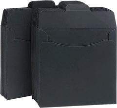 50 Pack Kraft Paper DVD Envelopes, Black Blank CD Paper Cardboard Storage Holde