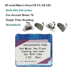 Dental Orthodontic Buccal Tubes 1st 2nd Molar Bracket Roth MBT 022 Bondable