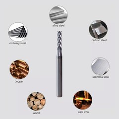 5 PCS 1/32″ 4 Flute 1-1/2″ Overall Length Carbide End Mill – AlTiN Coated USA