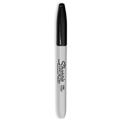 Permanent Markers, Fine Point, Black, 12 Count