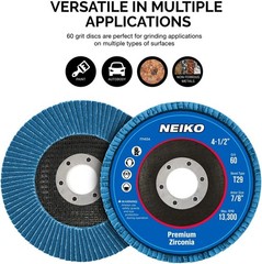 11118A 10 Pack Zirconia Flap Discs 4-1/2 for Angle Grinder, 80 Grit Flapper Whee