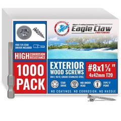 Eagle Claw Stainless Steel Wood Screws Star Drive Flat Head Various Sizes
