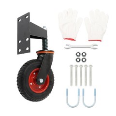 1Pack 8″ Heavy Duty Gate Casters Rubber Wheel Dual installation option 600LB,Red