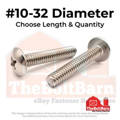 #10-32 18-8 Stainless Steel Phillips Truss Head Machine Screws (Pick Length&Qty)