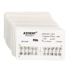 10 Packs Dental Ortho Metal Bracket Standard Roth Slot 022″ Hooks 3-4-5 AZDENT