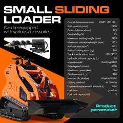 1 Ton Mini Excavator + Mini Skid Steer Loader 13.5HP B&S Gas EPA Free Shipping