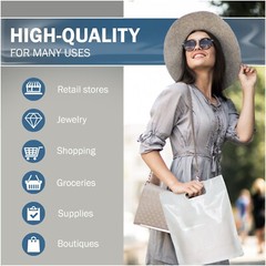 100 Pack 12″ x 15″with 1.5 mil Thick – White Merchandise Plastic Shopping Bags