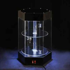 Electric Rotating Clear Display Case with Built In LED Lighting