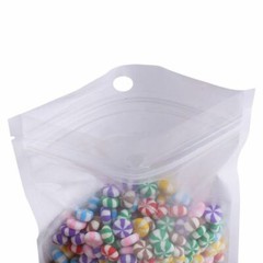 Many Different Sizes for 100 Flat Clear/White Zipper Seal Bags w/ Hang Hole