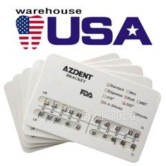 AZDENT Orthodontic Dental Brackets Braces Mini Standard Roth MBT.022/.018 Hooks