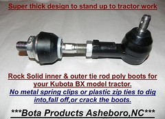 Kubota BX GR Inner/Outer Tie Rod Poly Boots USA made not China copy 1 yr Wty