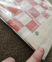 Vintage Design Red White Checkered Print Table Cover Spritz Tablecloth RARE!❤️🤍