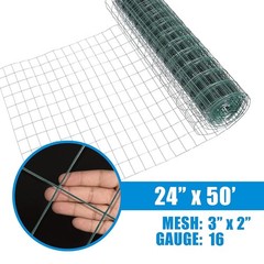 16 Gauge Green Vinyl Coated Welded Wire Mesh Size 2 inch X 3 inch