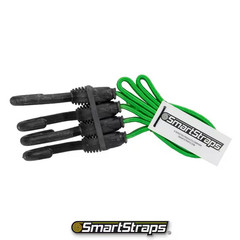 24 In. Green Flat Strap Bungee Cord with Hooks – 2 Pack