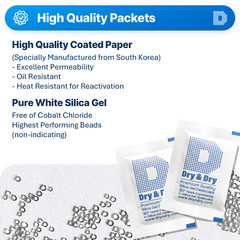 5 gram X 30 PK “Dry & Dry” Silica Gel Desiccant Packets(Reusable)-FDA Compliant
