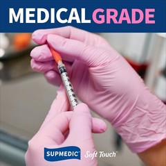 Disposable Nitrile Exam Gloves Powder-Free Food-Safe Cleaning Glove, Pink