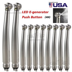 10 PACKS Dental High Speed E generator LED Handpiece Air Turbine 4Hole