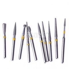 10Packs AZDENT Dental Super Coarse FG Diamond Grit Burs For High Speed Handpiece