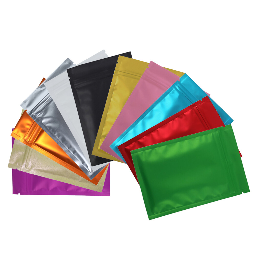 100 Clear/Silver/Colored Metallic Foil Resealable Bags Different Colors & Sizes