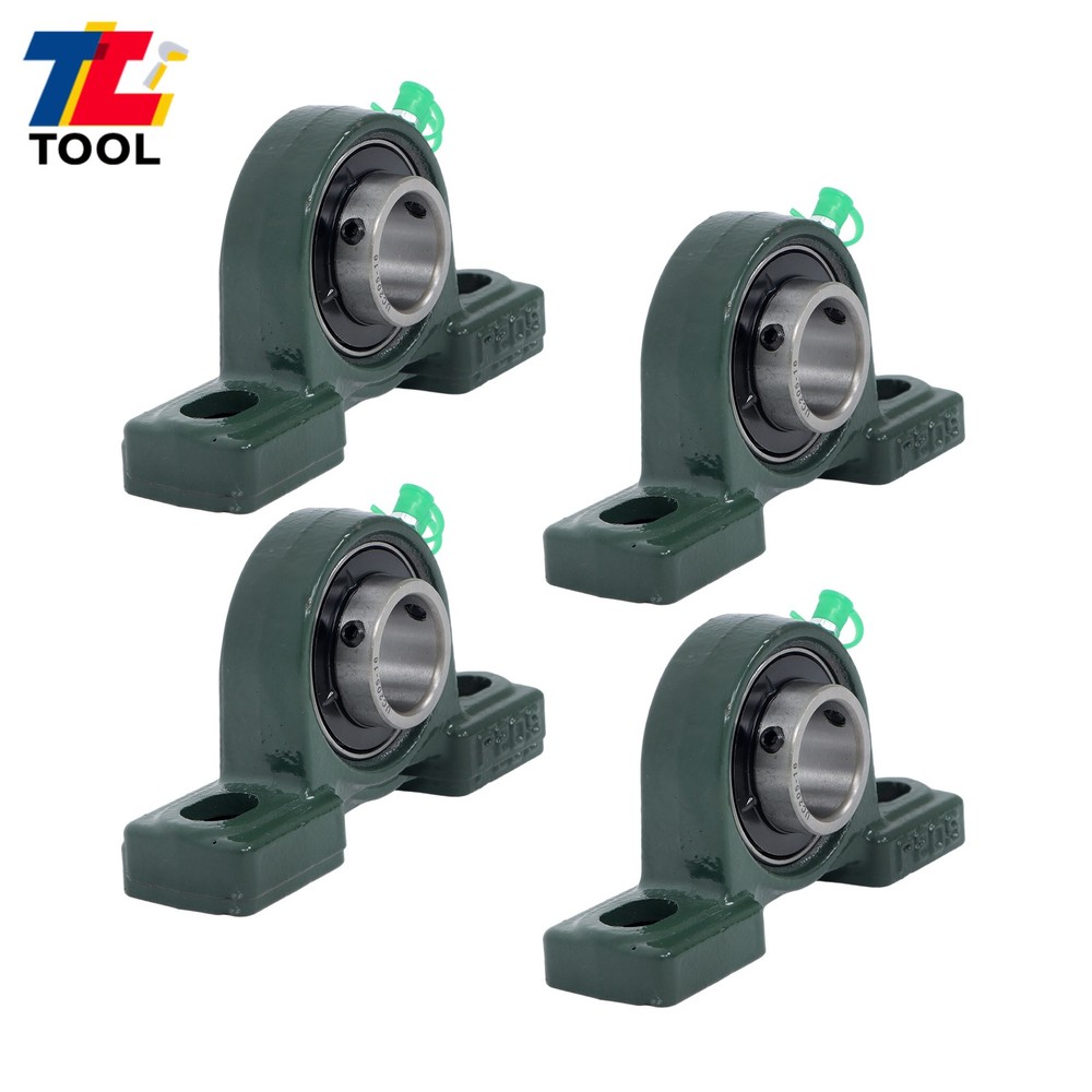 4pcs UCP205-16 Pillow Block Bearing 1″ Bore Solid Base 2-Bolt Self-Aligning
