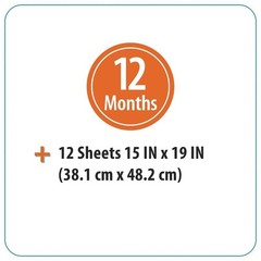 Monthly Undated Calendar Rainbow Large 15 x 19 Inch Planner Grid Pages for Wall