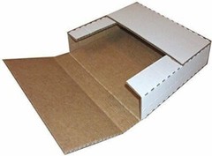 100 – 9 5/8 x 6 5/8 x 1 1/4 White Multi Depth Bookfold Mailer Book Box Bookfolds
