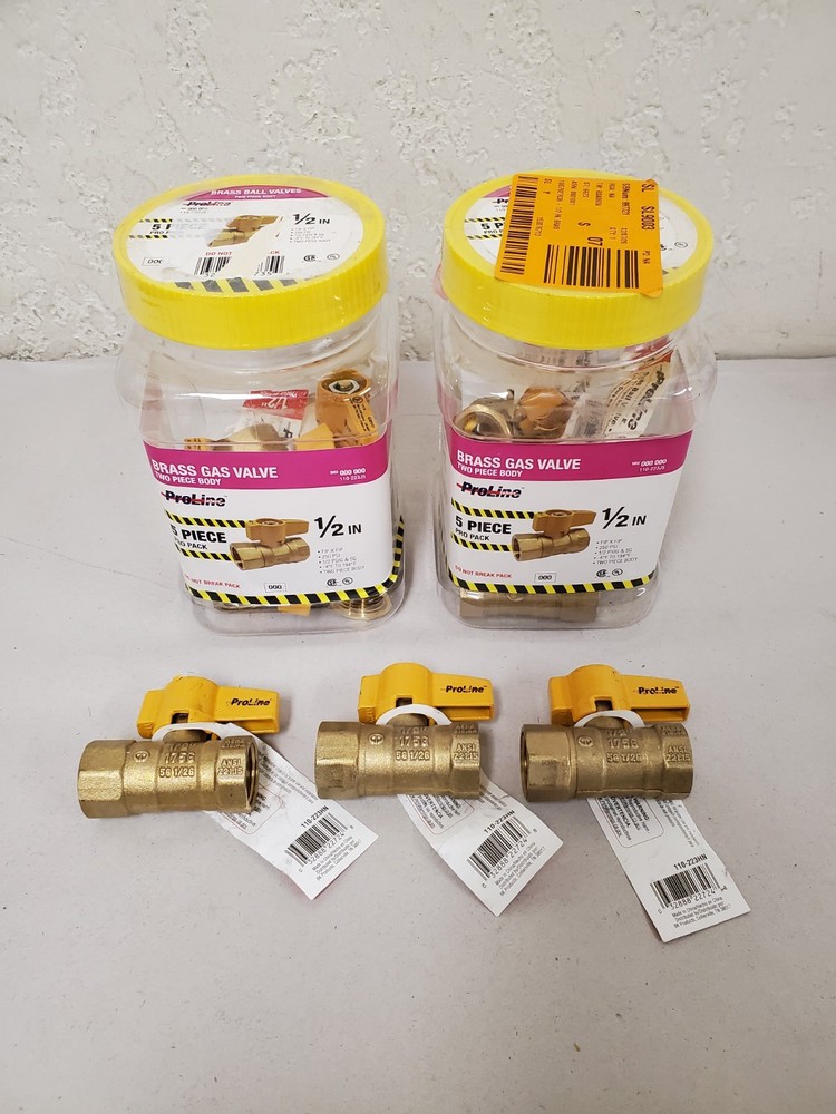 *13 TOTAL* ProLine 1/2 in. Brass FPT 2-Piece Gas Valve (110-223J5) FREE SHIPPING