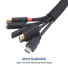 Braided Split-Sleeve Wire Loom for High-Temperature Automotive Harness Wrapping