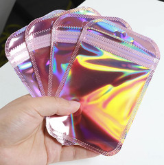 50pcs Iridescent Zip Lock Bags Holographic Self-Sealing Packaging Pouches – NEW